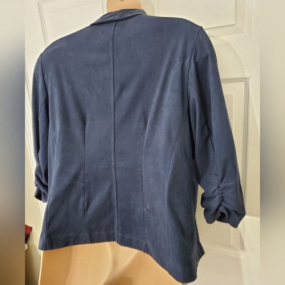 Alfani Faux Suede Drape Front Blazer - Picture 8 of 10